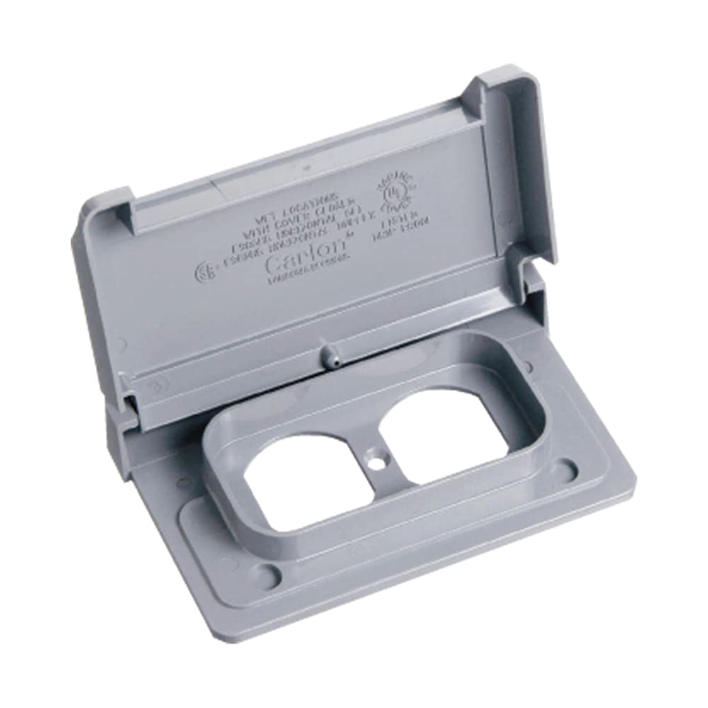 Weatherproof one gang horizontal cover for one duplex receptacle