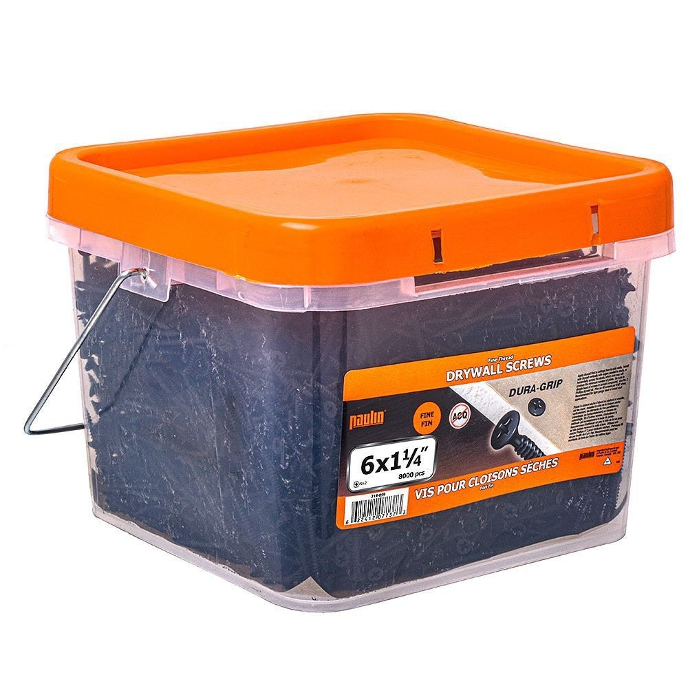 Vis à tête plate Phillips Drive n° 6 x 1-1/4 pouce pour cloisons sèches à filetage fin - 8 000 pièces