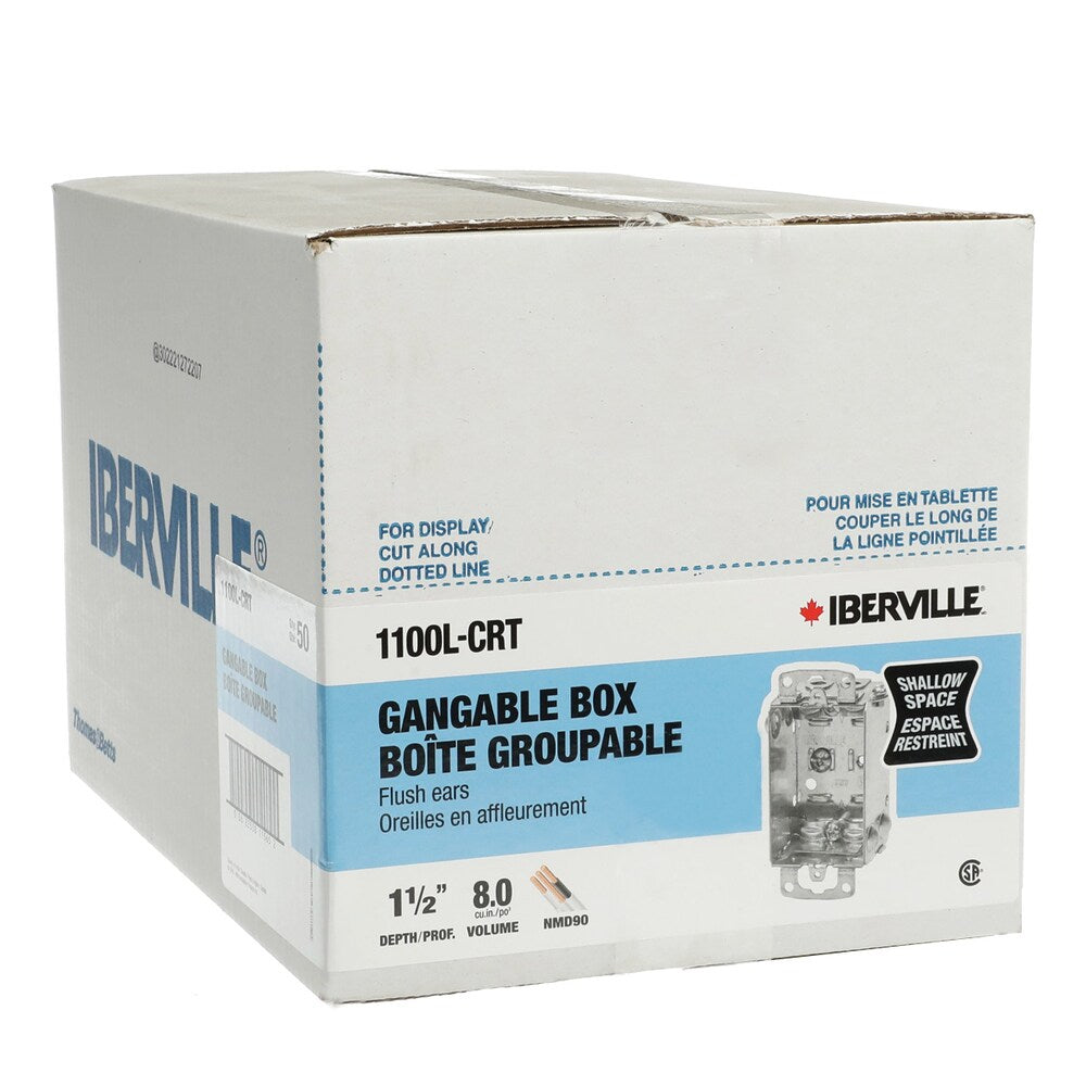 3 x 2 x 1-1/2 D. Gangable 8 cu.inch Rectangle Steel Device Box
