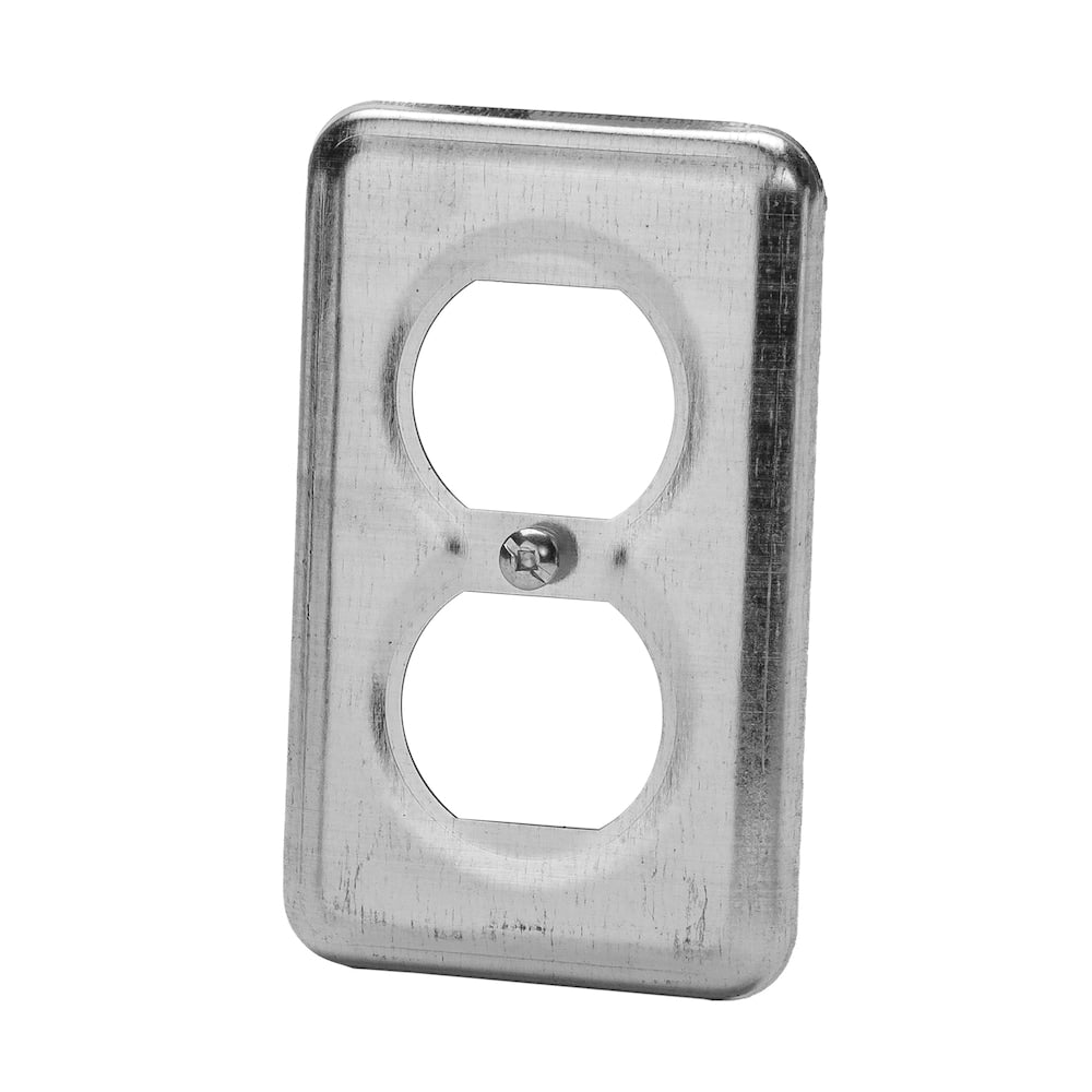 One gang utility box cover for duplex receptacle