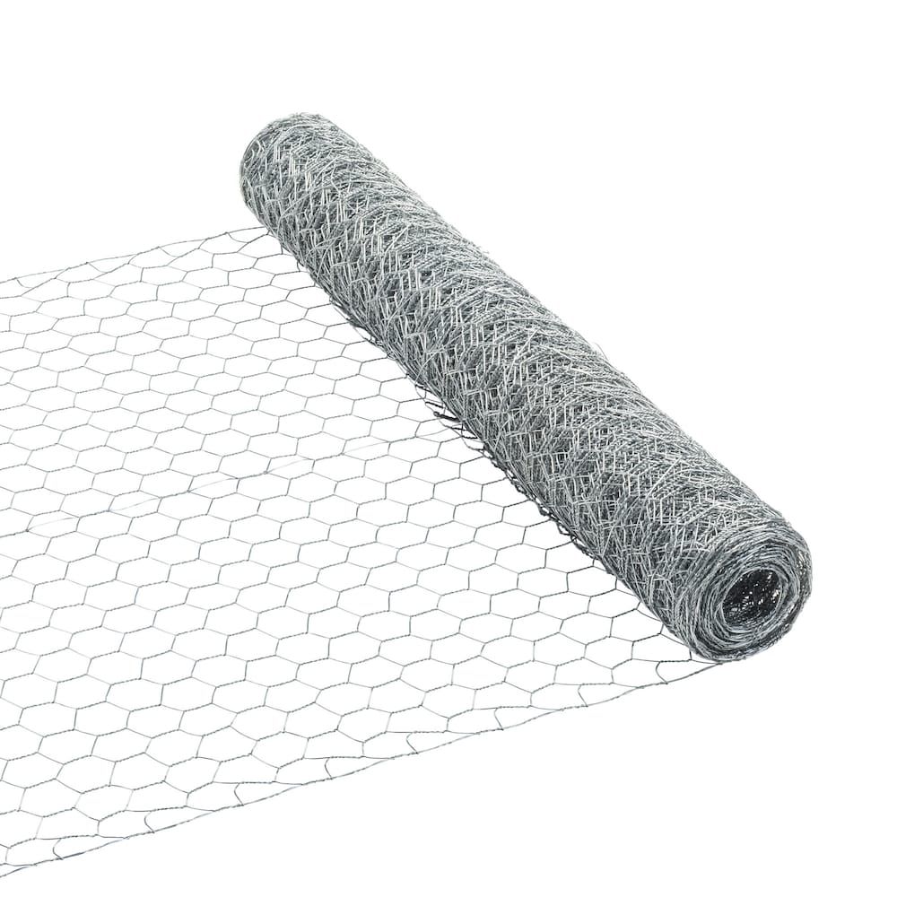 25 ft. L x 24-inch H Hexagonal Galvanized Steel Chicken Wire with 1-inch x 1-inch Mesh