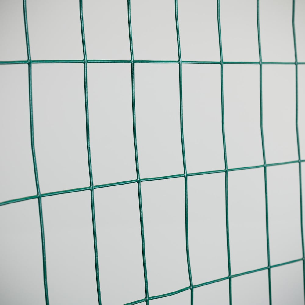 50 ft. L x 24-inch H Green Vinyl-Coated Welded Wire Netting Fence with 3-inch x 2-inch Mesh