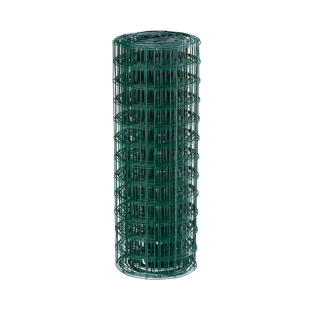 50 ft. L x 24-inch H Green Vinyl-Coated Welded Wire Netting Fence with 3-inch x 2-inch Mesh