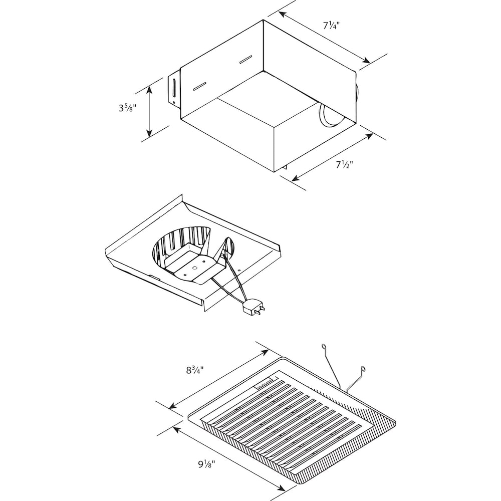 50 CFM Wall/Ceiling Mount Bathroom Exhaust Fan