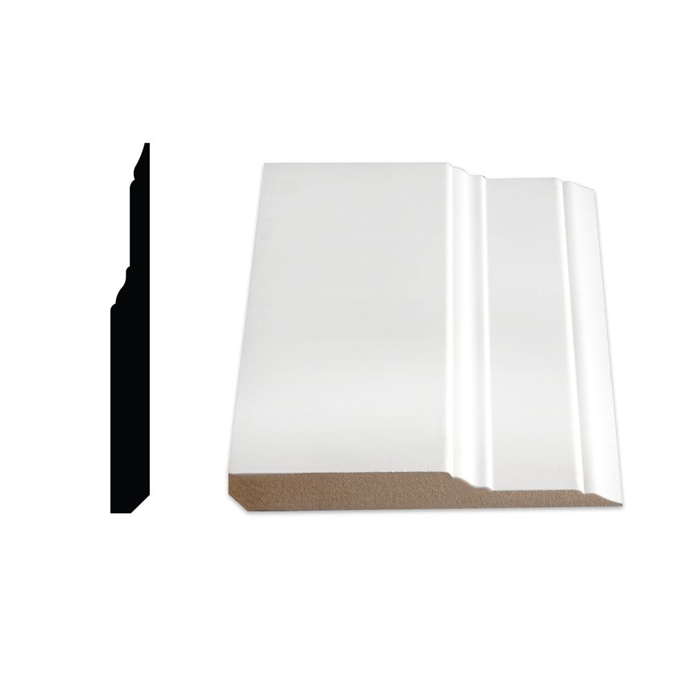 5/8-inch x 5 1/2-inch x 96-inch Colonial MDF Primed  Baseboard Moulding