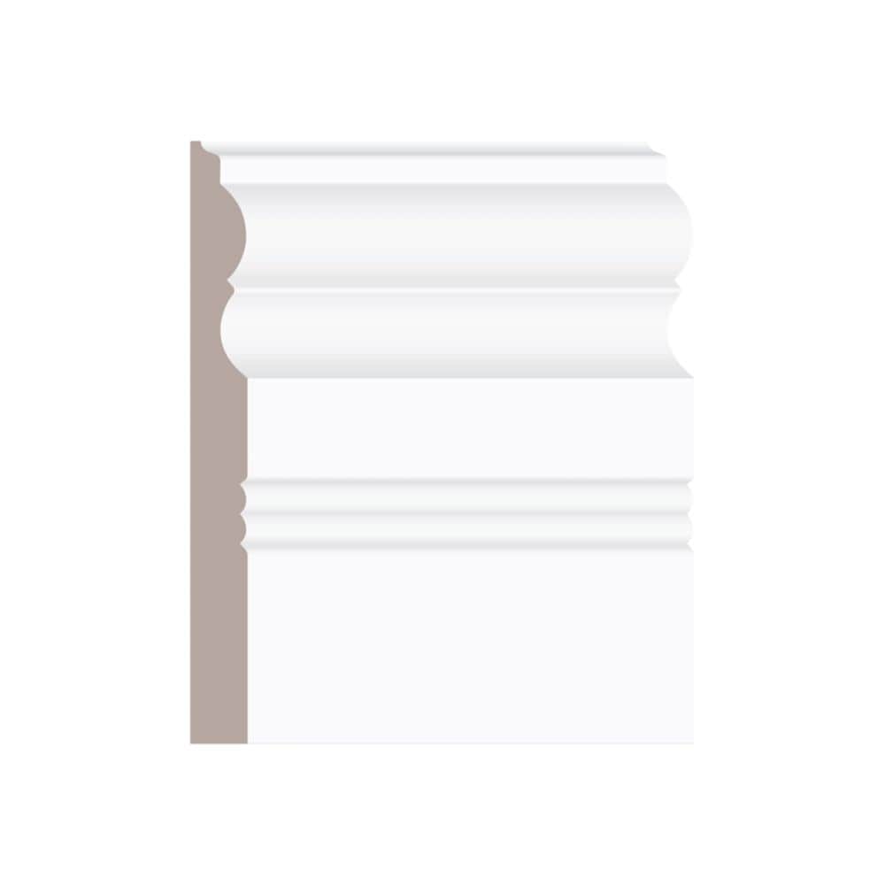 Moulure de plinthe apprêtée en MDF victorien de 5/8 po x 6 1/2 po