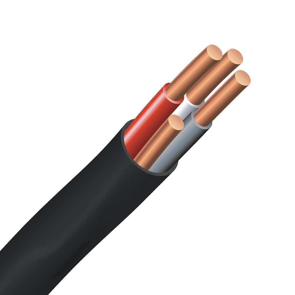 12/3 NMWU 75M Underground Copper Wire - Black