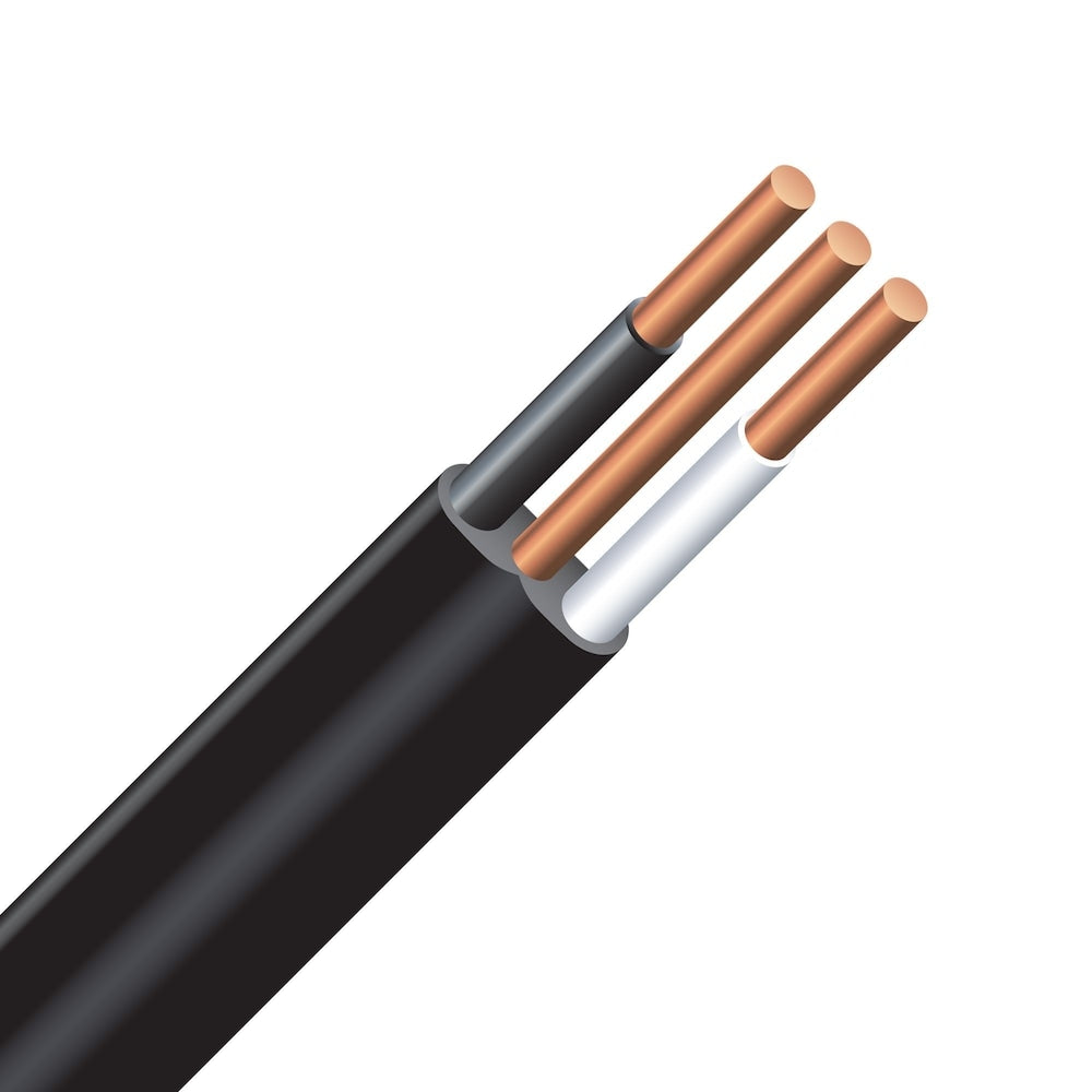 10/2 NMWU 75M Underground Copper Wire - Black