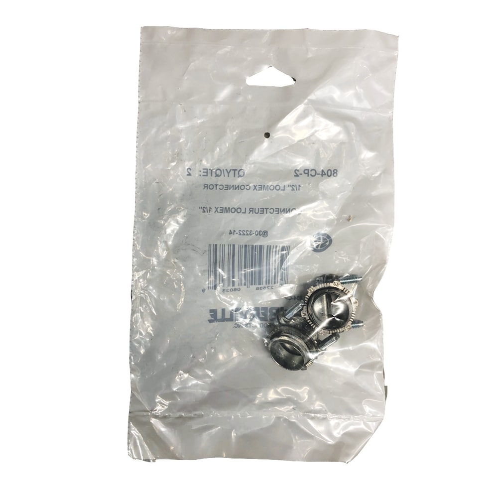 Raccord à deux vis en alliage de zinc 3/8 po (1/2 po KO) (sac de 2 unités)