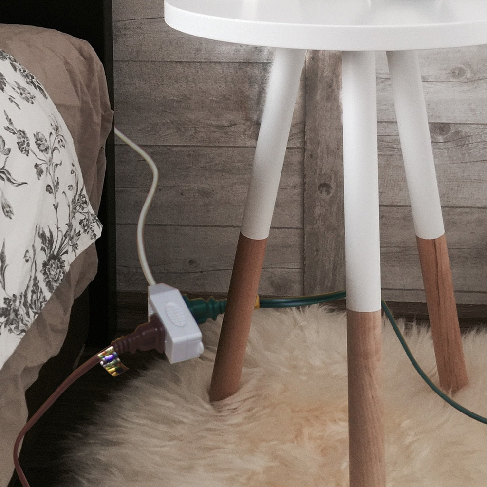 12 ft. 16 Gauge 13 Amps Indoor Light Duty 2-Outlet Extension Cord for Tight Spaces, White