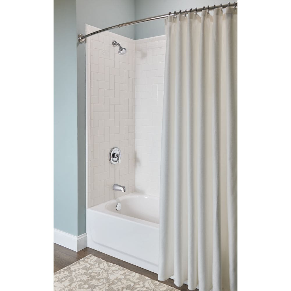 Adler Single Handle Round Wall Mount 1-Spray Bathtub Shower Faucet with Rain Shower Head in Chrome