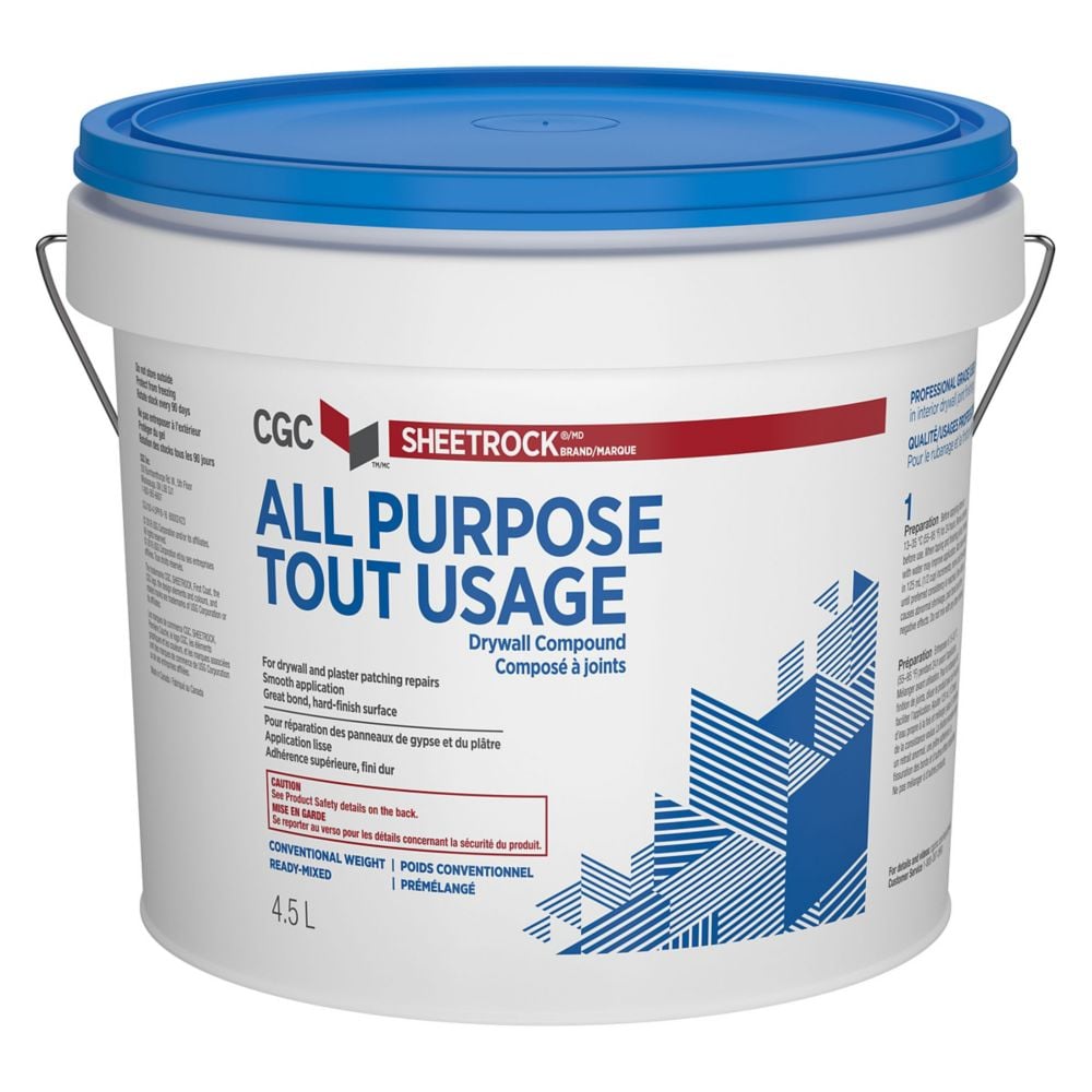All Purpose Drywall Compound, Ready-Mixed, 4.5 L Pail