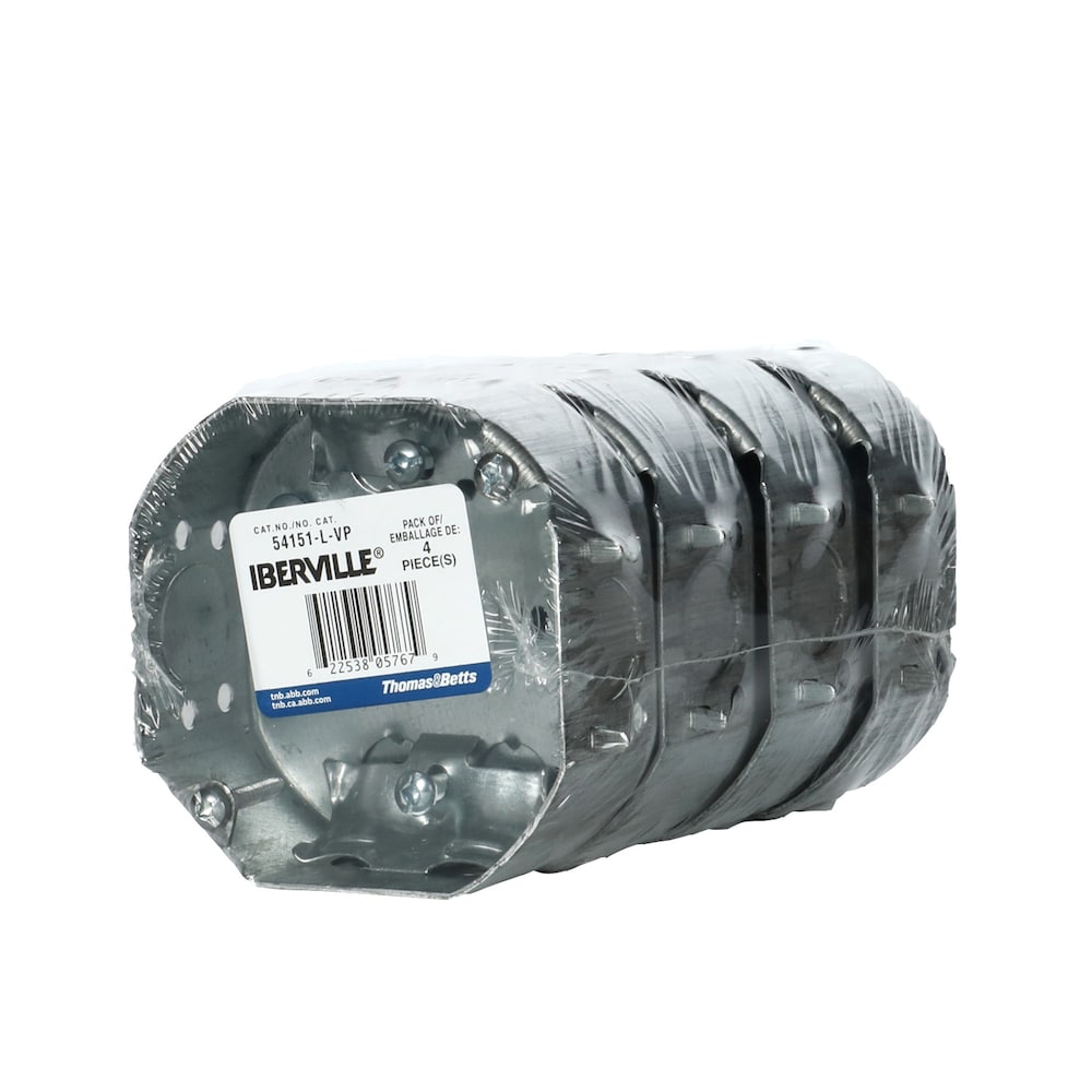 4 x 4 x 1-1/2 D. 15 cu.inch Octagon Steel Ceiling Box (4 Pack)