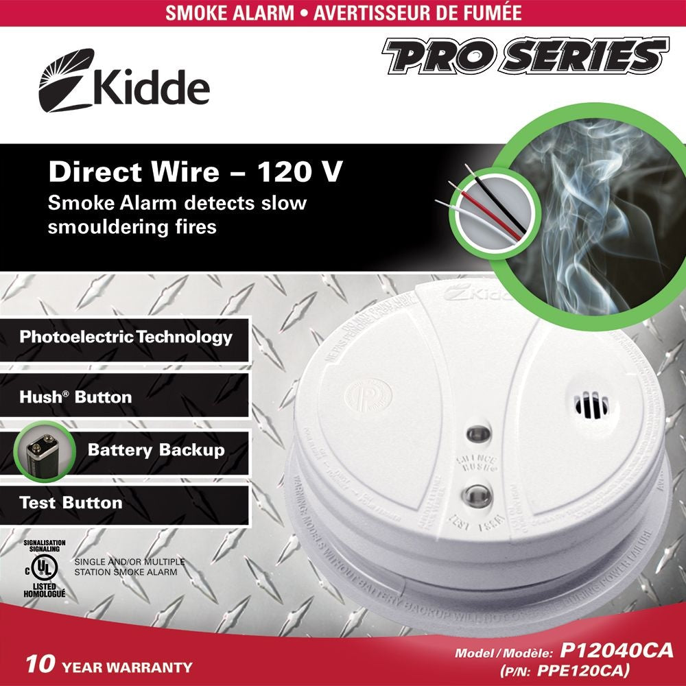 Pro Series Hardwire Photoelectric Smoke Alarm with Battery Backup