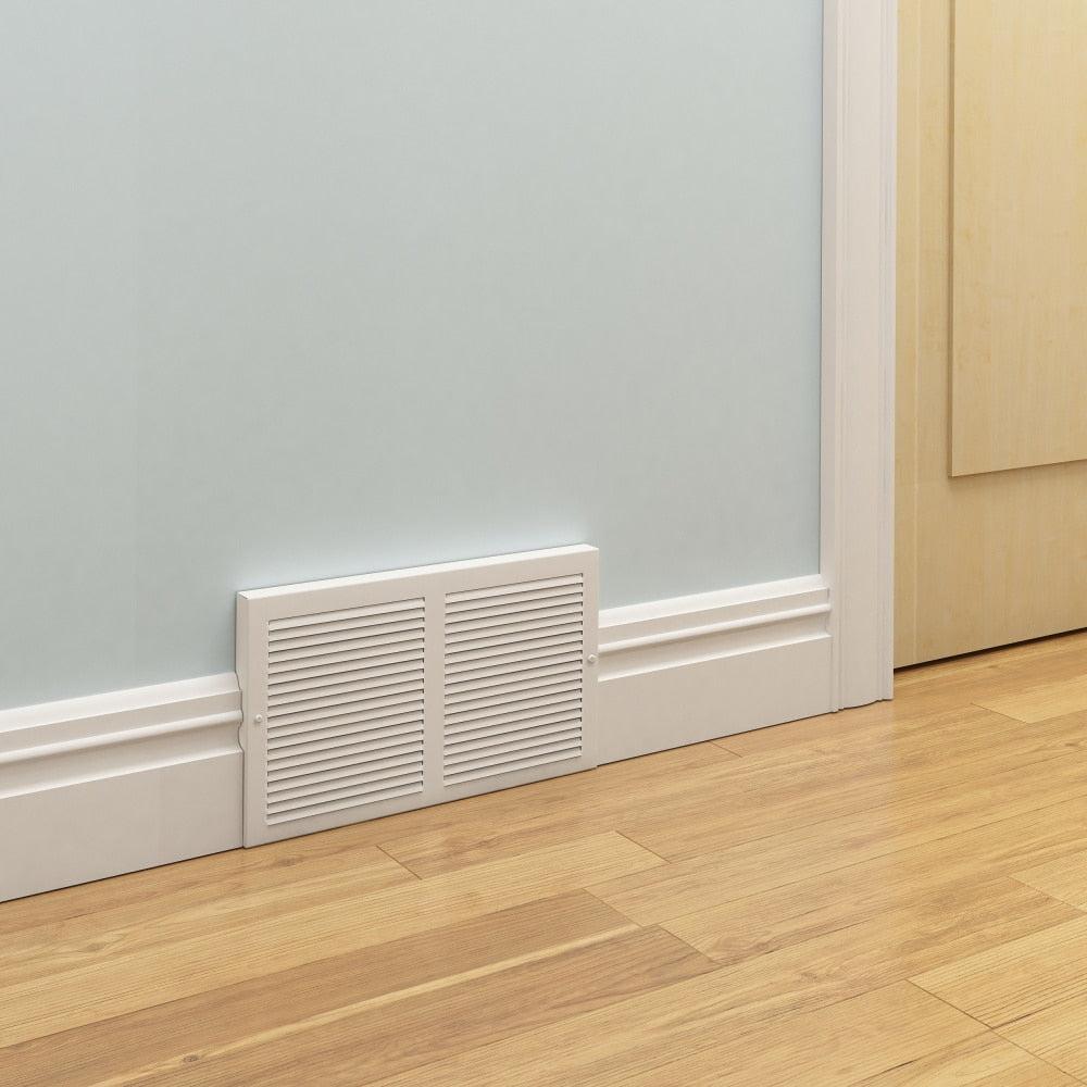 14-in x 6-in Baseboard Grille, Steel, White