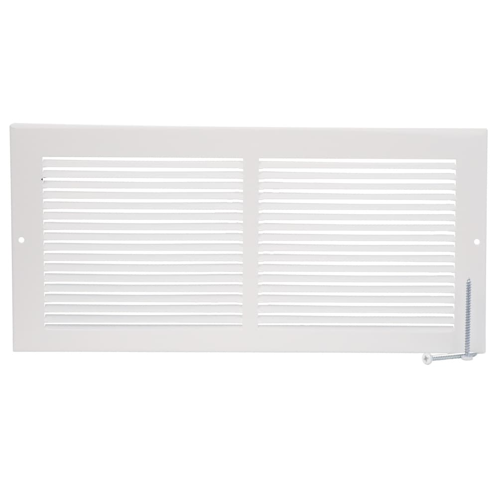 14-in x 6-in Baseboard Grille, Steel, White
