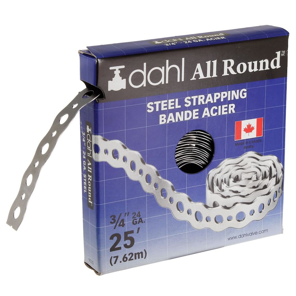 All Round Strapping, Steel, 24 Gauge, 3/4 inch x 25 feet