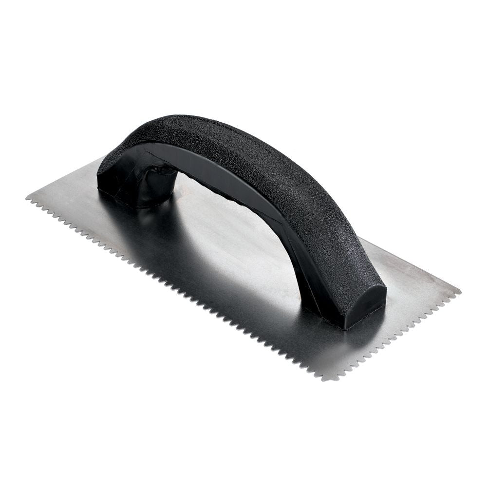 Truelle adhésive pour tapis de 4 x 9 pouces, avec lame en acier, encoche en V à dessus plat de 1/8 x 1/8 x 1/16 pouces