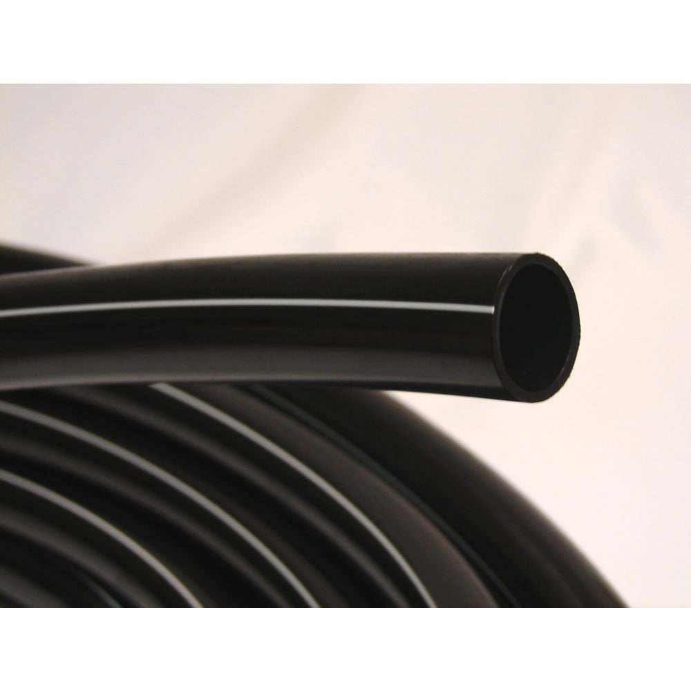 TUYAU POLY 1-1/4 pouces X 100 pi 75PSI Rayure Blanche