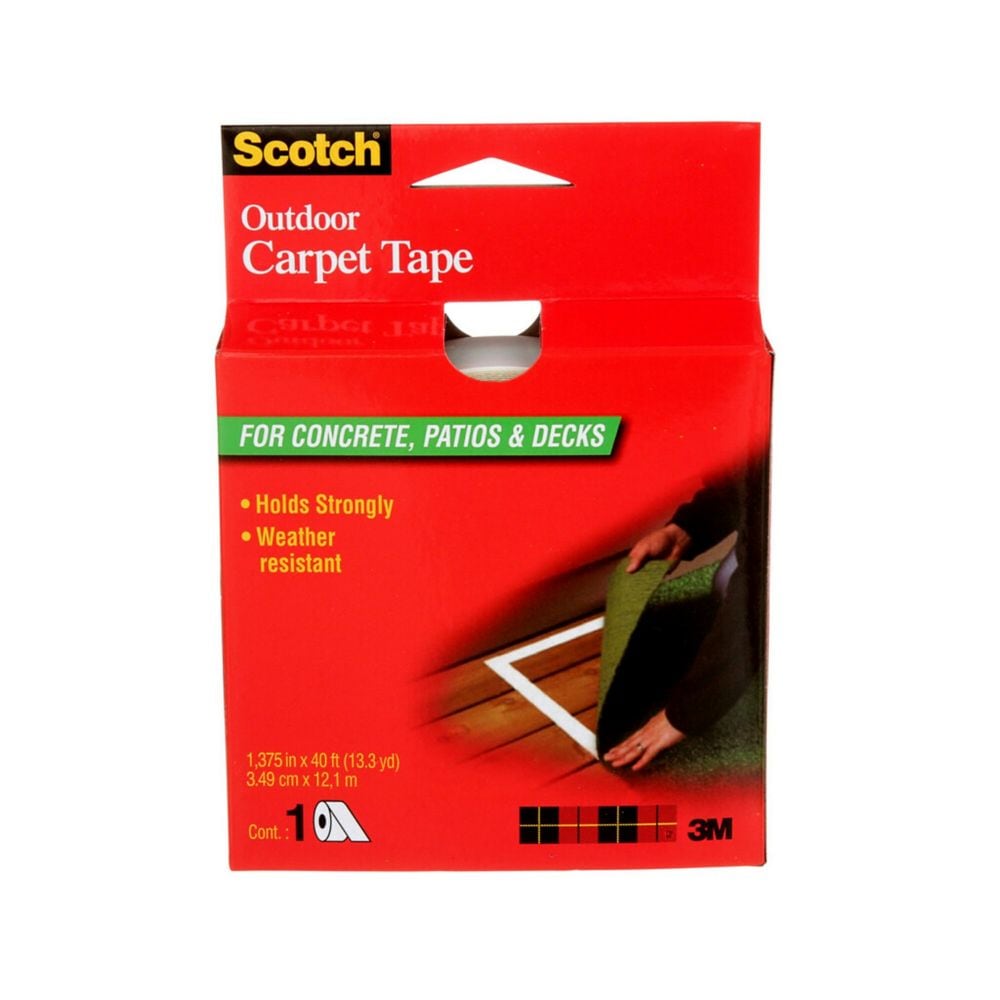 Outdoor Carpet Tape, CT3010, black, 1.38 in x 13.33 yd (34.9 mm x 12.1 m)