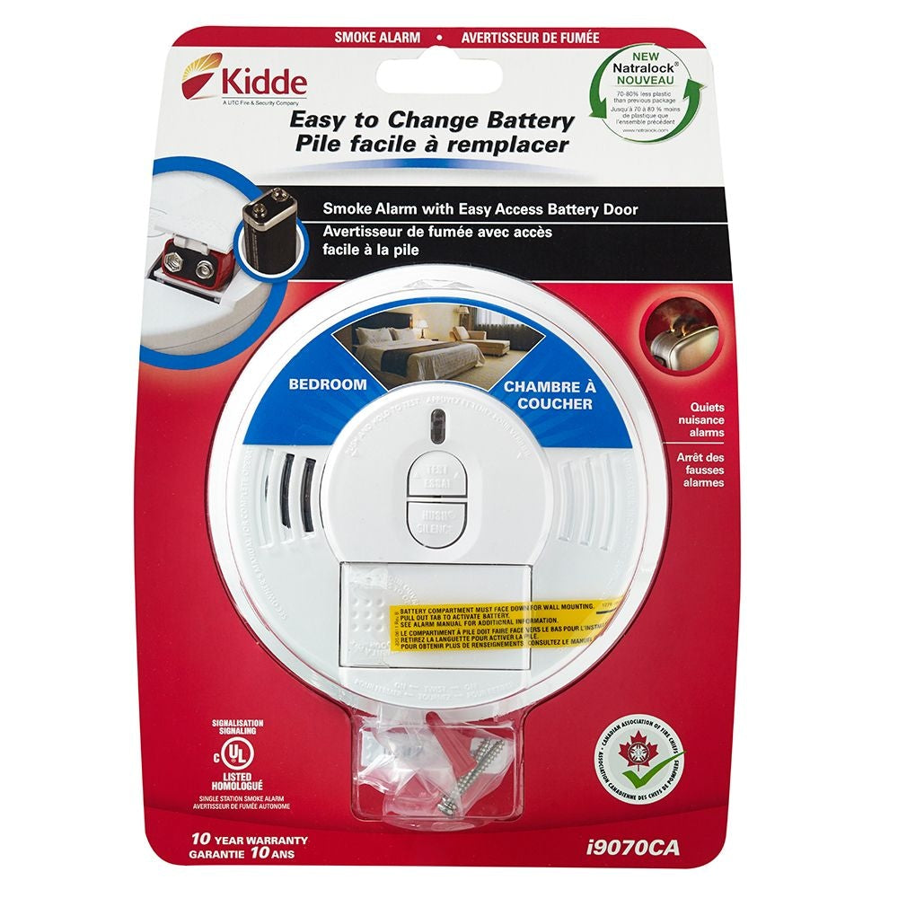 Battery Operated Smoke Alarm with Front Load Battery Backup