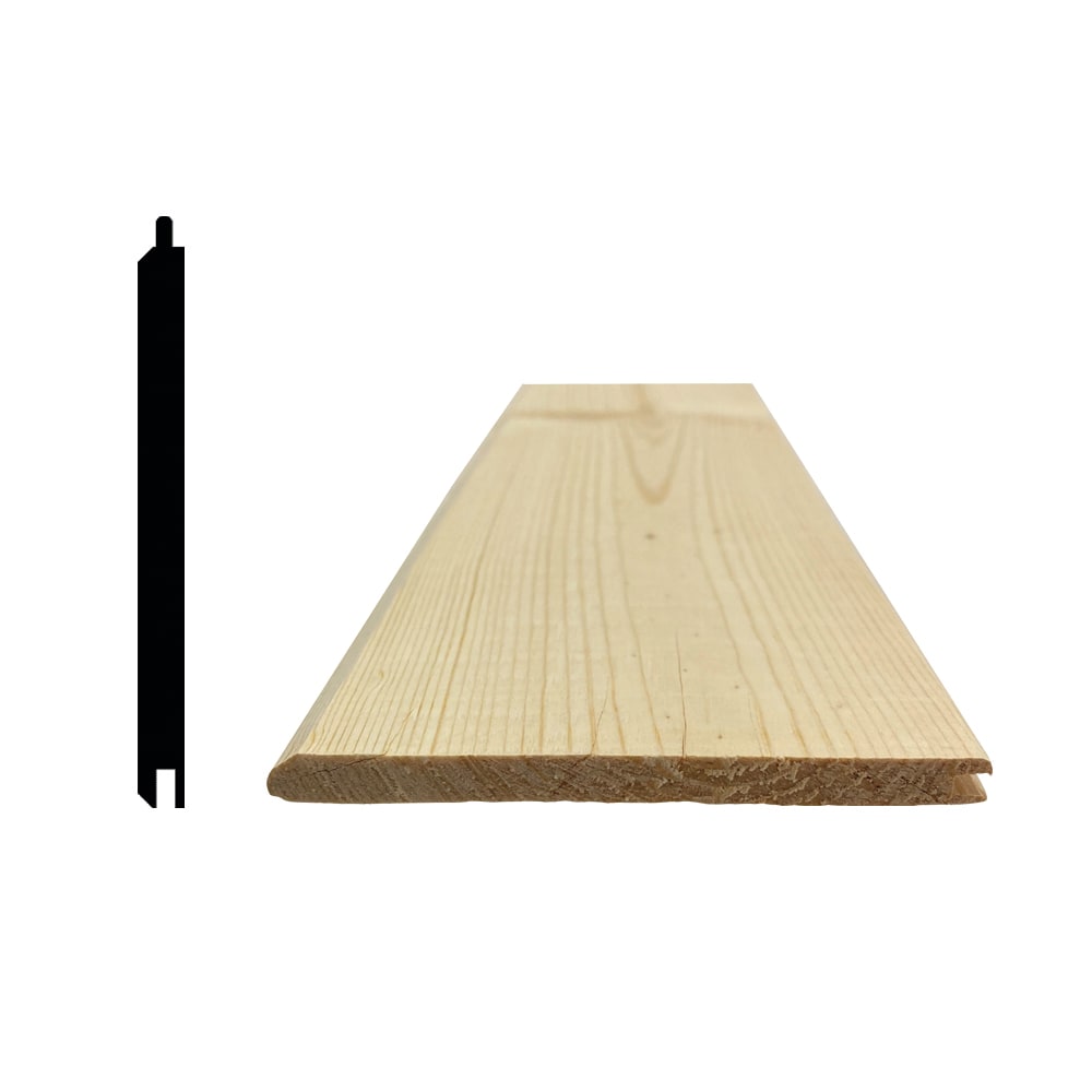 Joint en V à rainure et languette, 5/16 po x 3 9/16 po x 96 po, pin noueux, paquet de 6