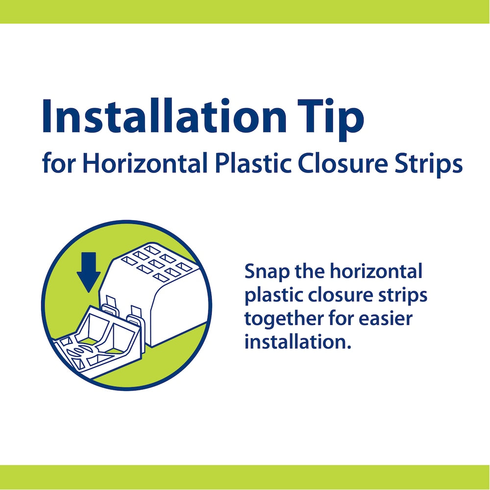 Bandes de fermeture de toit horizontales en plastique de 24 po (paquet de 6)