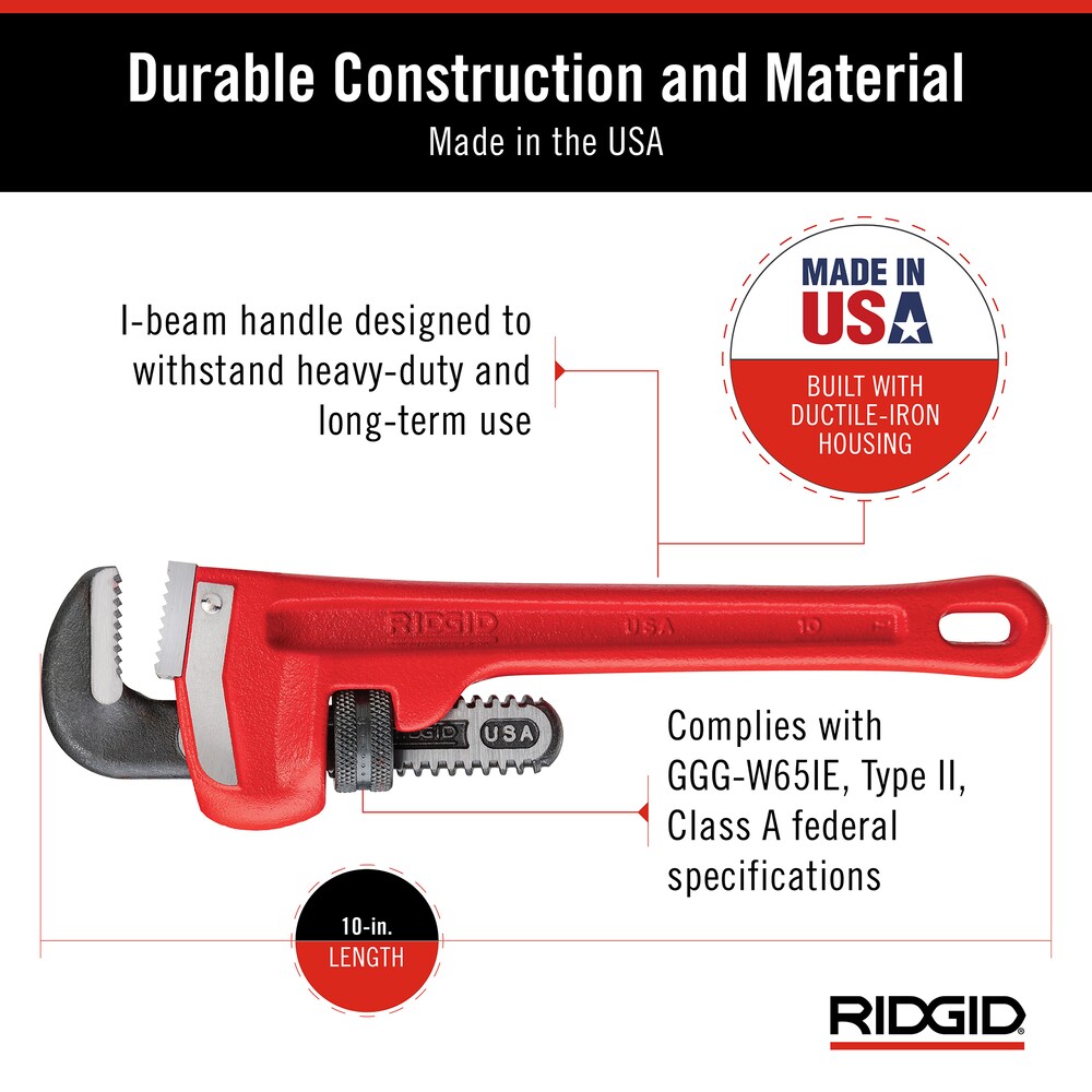 10-inch Steel Pipe Wrench