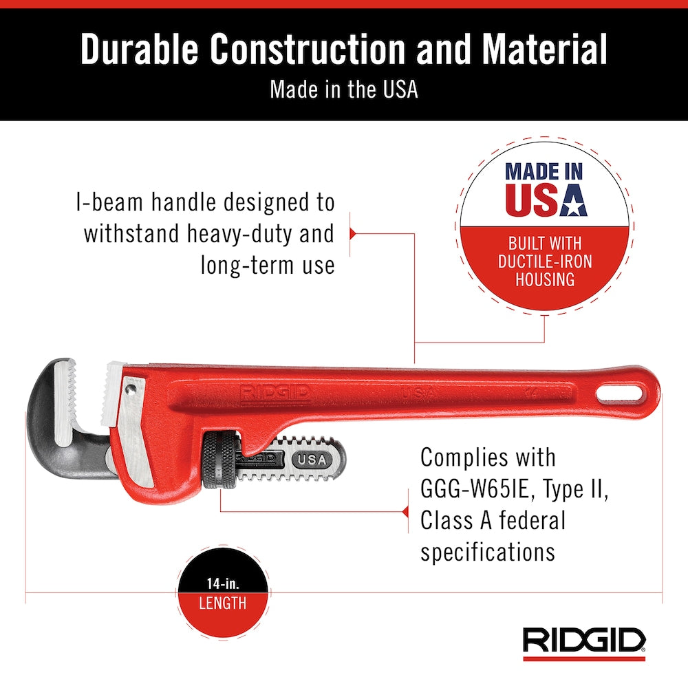 14-inch Steel Pipe Wrench