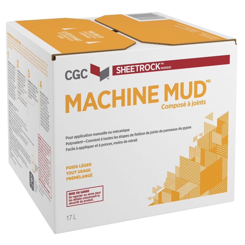 Machine Mud Drywall Compound, Ready-Mixed, 17 L Carton