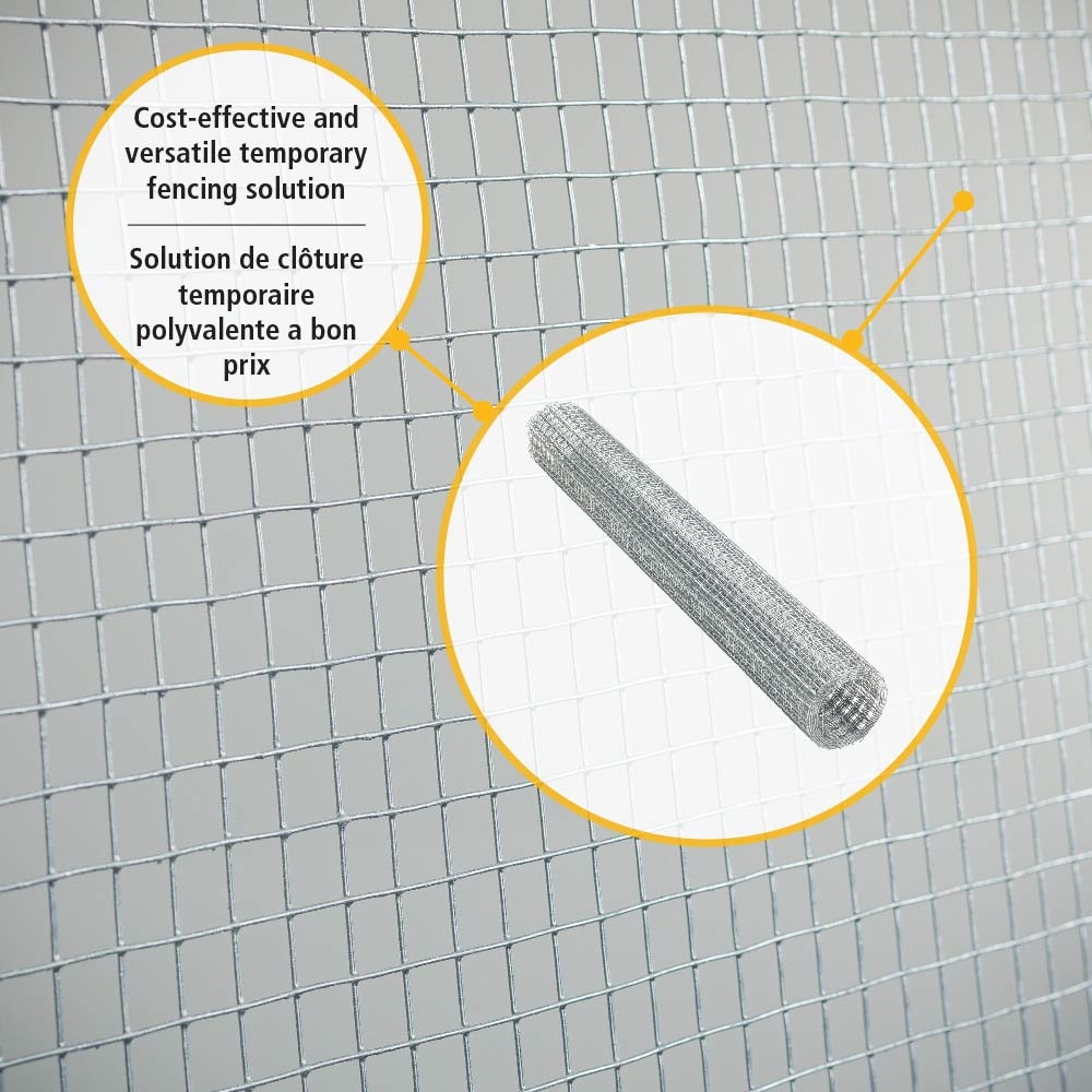 5 ft. L x 24-inch H 19-Gauge Welded Wire Galvanized Steel Netting Fence with 1/2-inch x 1/2-inch Mesh