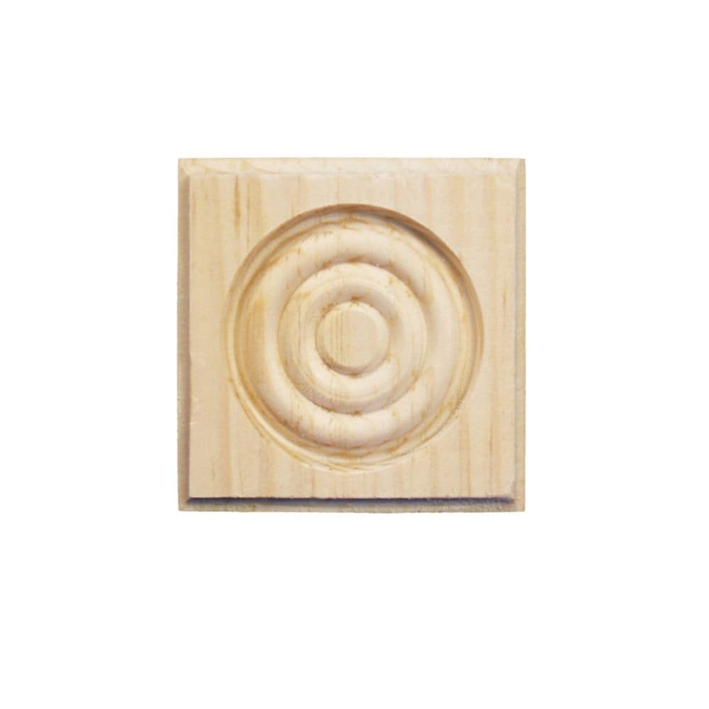 11/16-inch x 2-3/8-inch x 2-3/8-inch Pine Rosette Corner Block Moulding