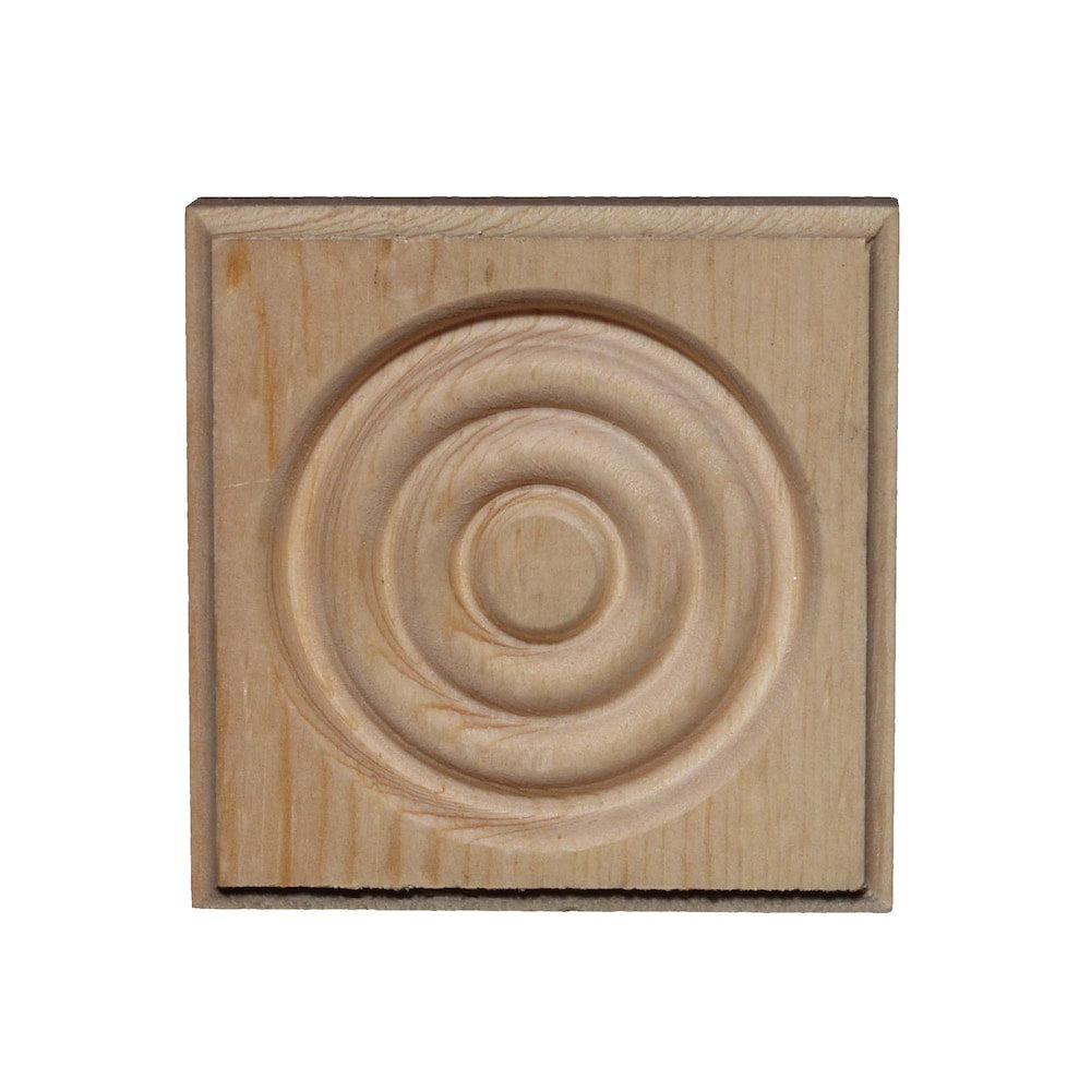11/16-inch x 2-3/4-inch x 2-3/4-inch Pine Rosette Corner Block Moulding