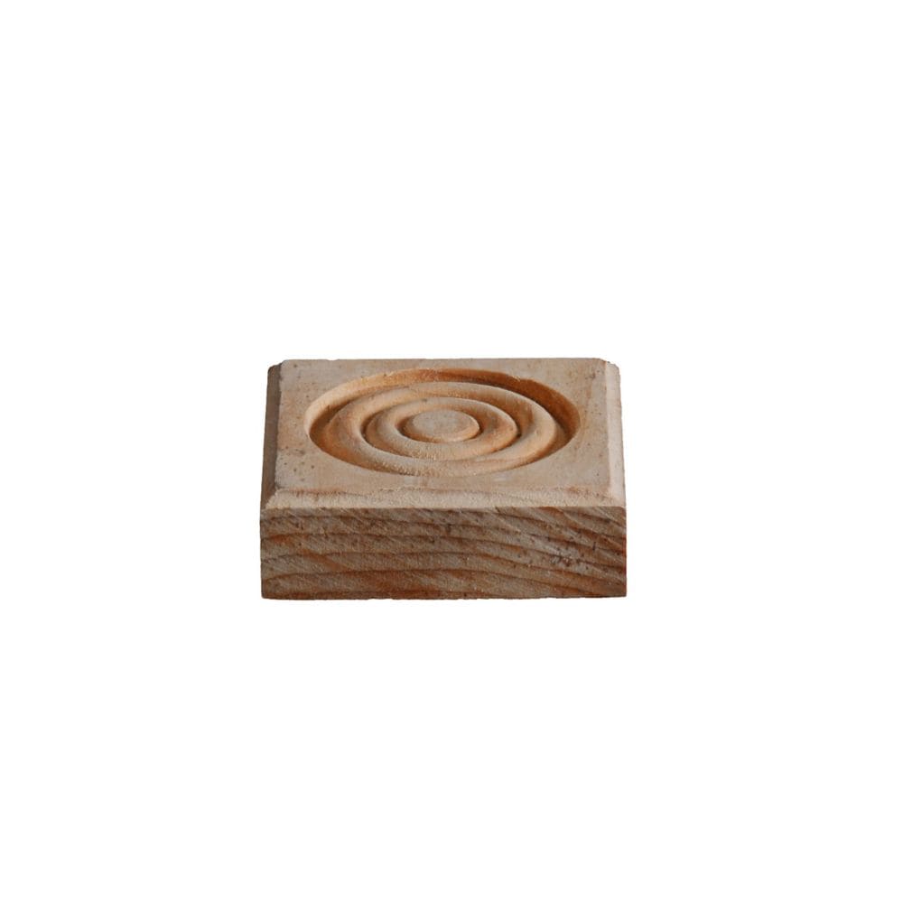 7/8-inch x 2-3/4-inch x 2-3/4-inch Pine Rosette Corner Block Moulding