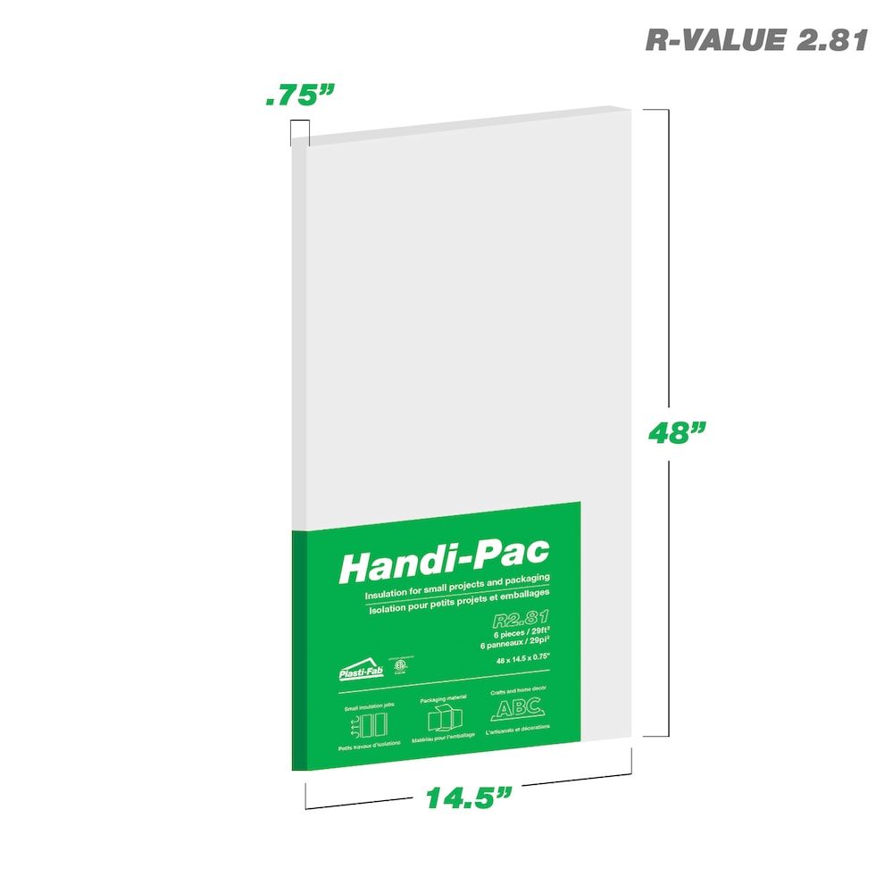 0.75-inch x 14.5-inch x 48-inch R-value 2.81 EPS Rigid Insulation Foam Board