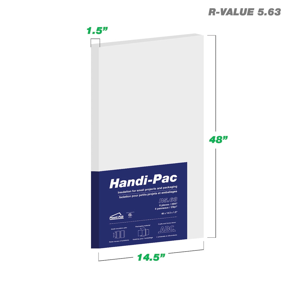 1.5-inch x 14.5-inch x 48-inch R-value 5.63 EPS Rigid Insulation Foam Board