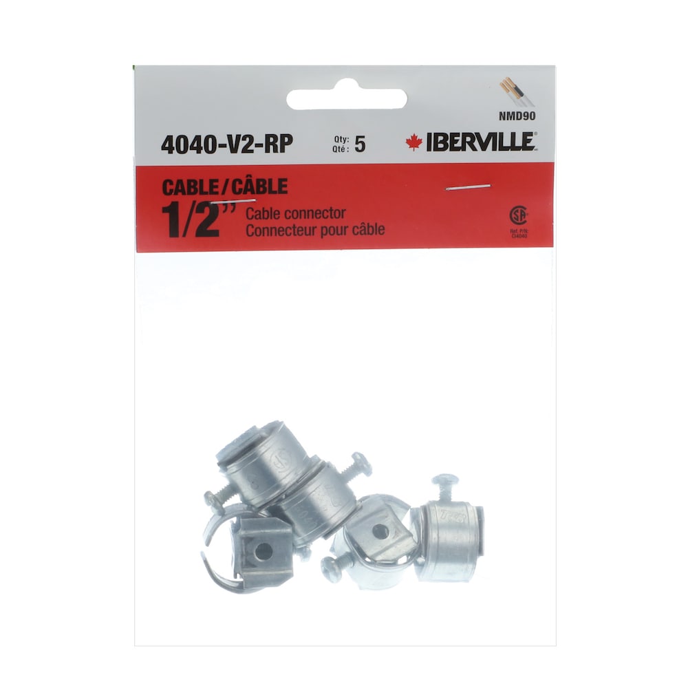 Steel one screw 1/2 in. raccord (Bag of 5 units)