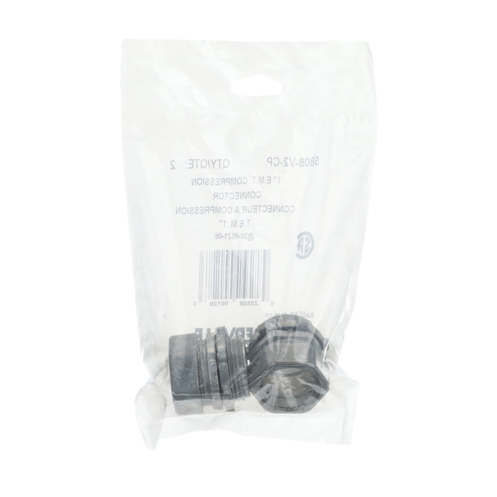 EMT 1 in. zinc compression fitting (Bag of 2 units)