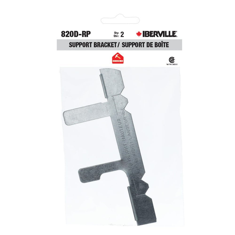 Device box support. Maximum wall thickness 1 in. (Bag of 2 units)