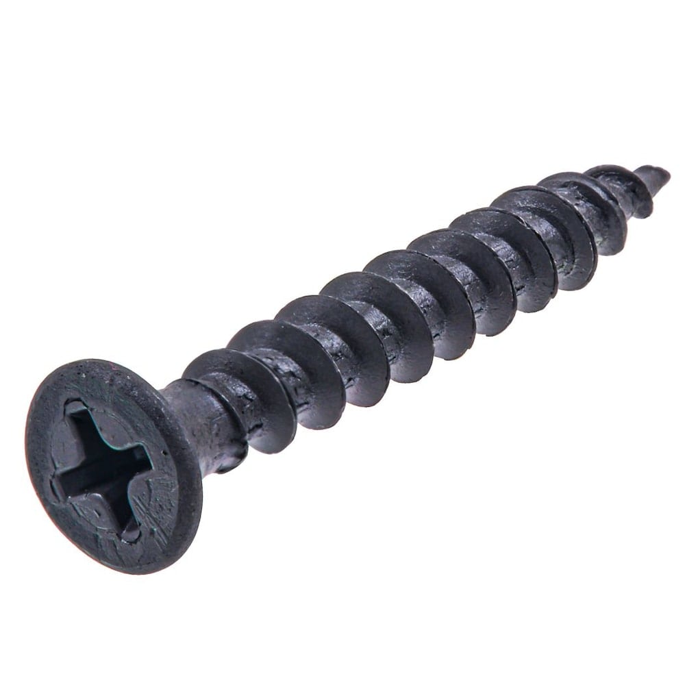 Vis de stratification à tête plate Phillips Drive #10 x 1-1/2 pouce, grossière, phosphate noir, 100 pièces