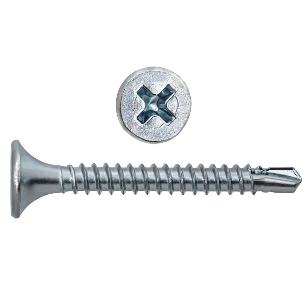 Vis à tête plate Phillips Drive pour cloisons sèches #6 x 1-1/4 pouces, auto-perceuses fines, 100 pièces