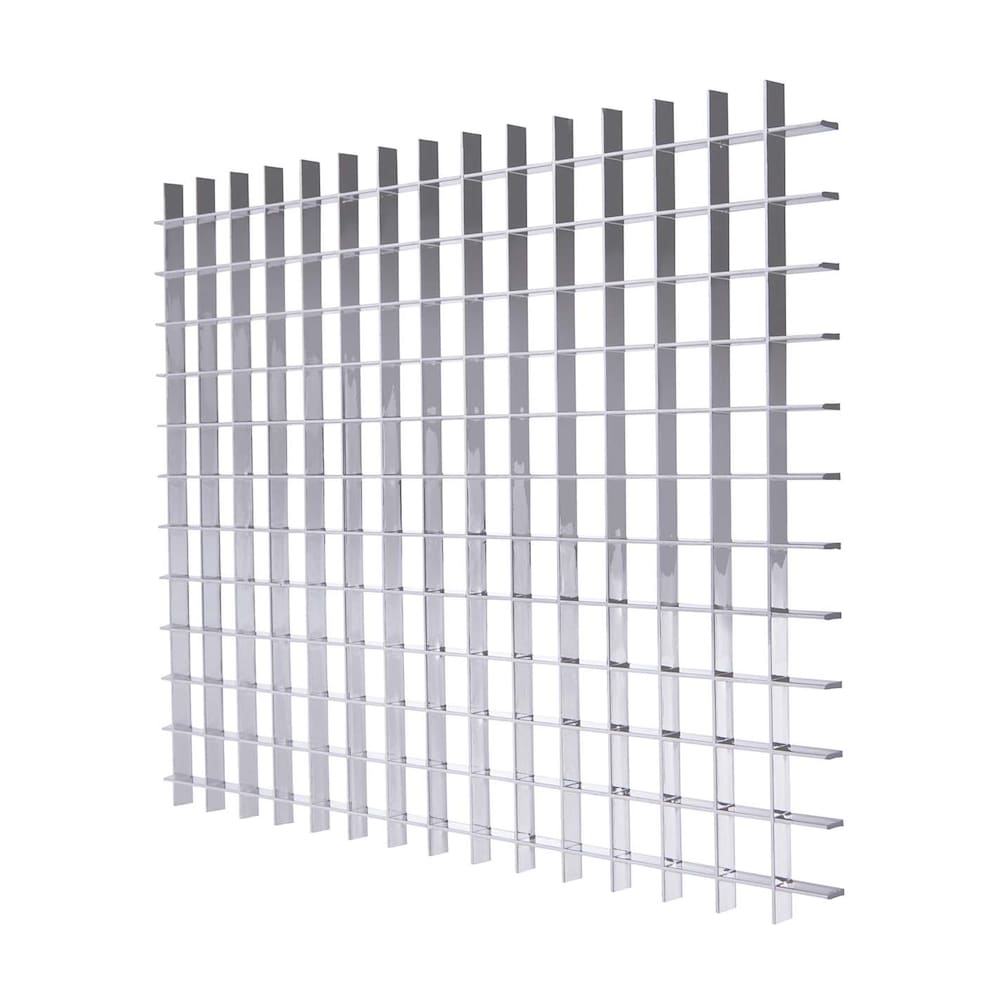 Persienne argentée en forme de caisse à œufs - 23,75 pouces x 47,75 pouces