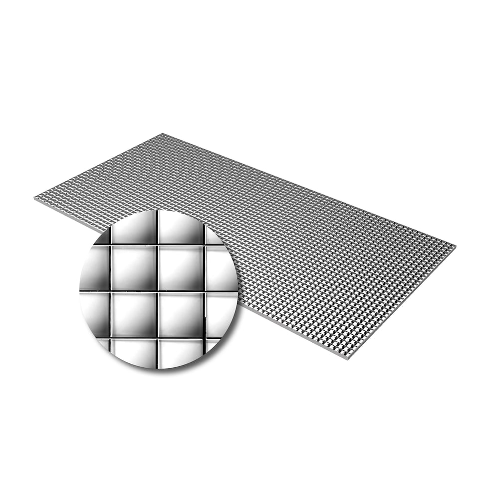 Persienne argentée en forme de caisse à œufs - 23,75 pouces x 47,75 pouces