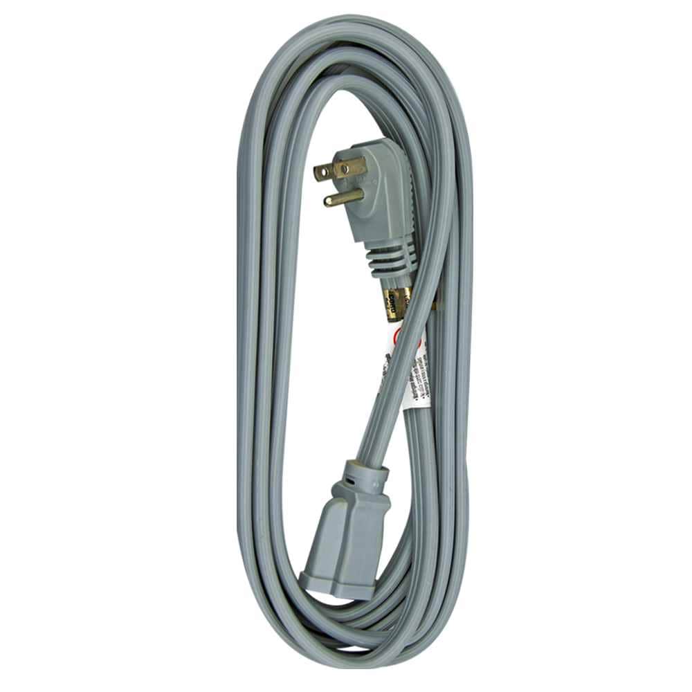 9 ft. 14 Gauge 15 Amps Indoor Medium Duty Extension Cord, Grey