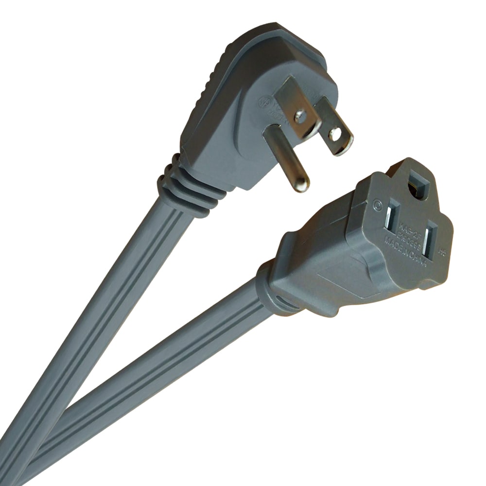 9 ft. 14 Gauge 15 Amps Indoor Medium Duty Extension Cord, Grey