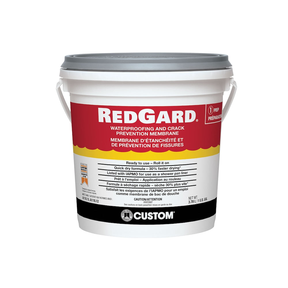RedGard 3.78 L Ready-to-use Waterproofing and Crack Prevention Membrane with Quick Dry Formula for Tile and Stone Installations
