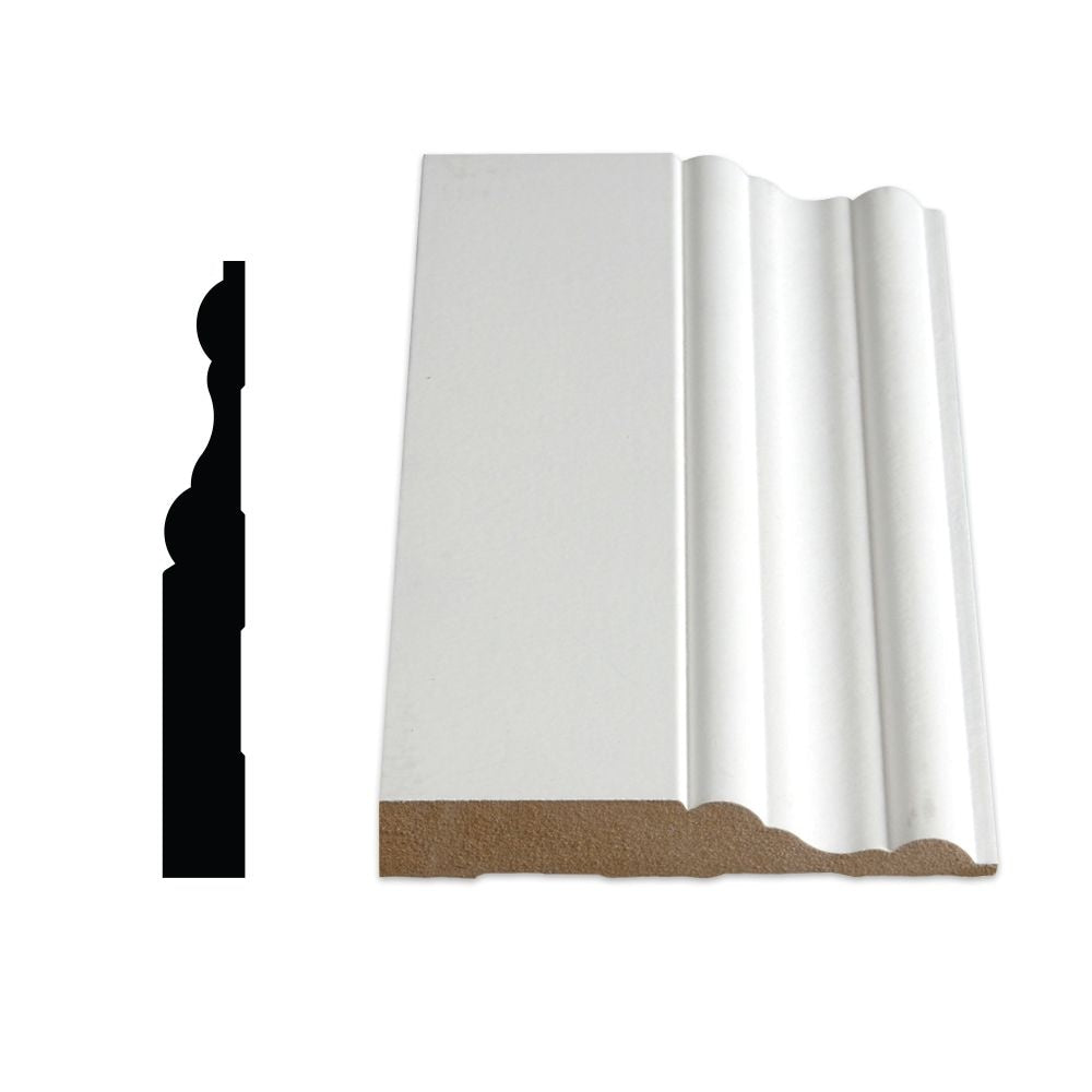 Moulure de plinthe apprêtée en MDF colonial de 5/8 po x 4 1/16 po x 168 po