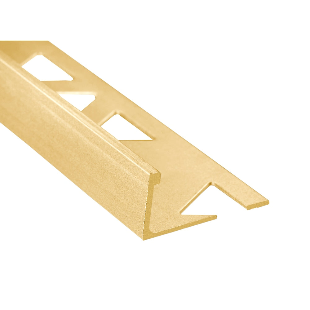 Aluminum Flat Tile Edge - 1/2 in. (12.5 mm) x 8 ft. Bright Brass (BBR) - For Walls & Floors