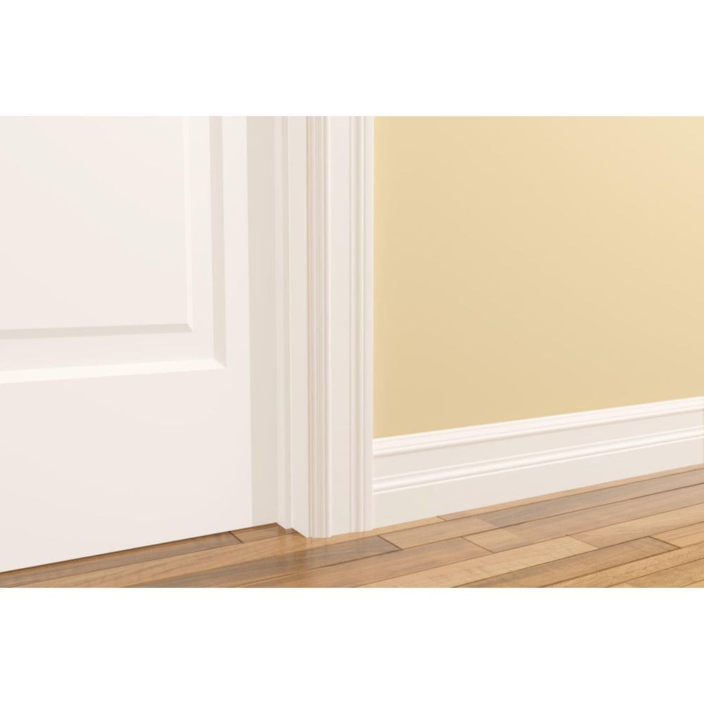 Moulure de plinthe apprêtée en MDF colonial de 5/8 po x 5 po x (16 pi max.)