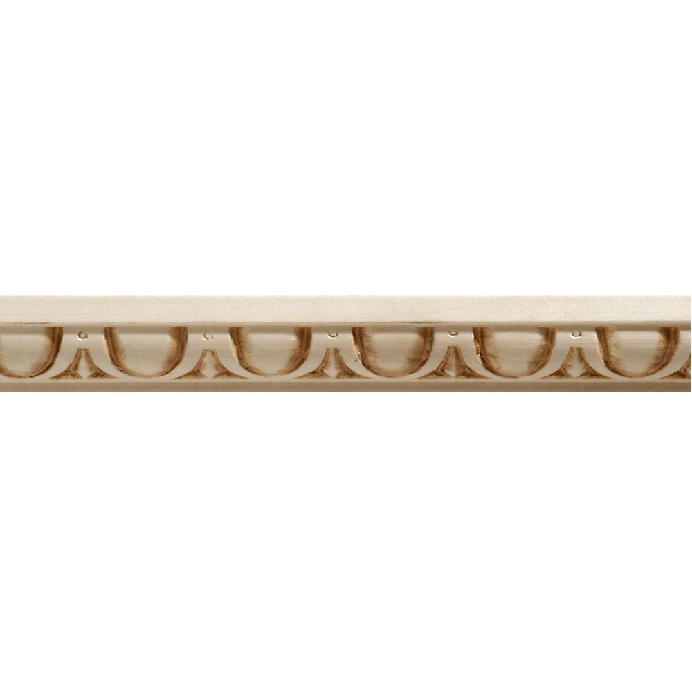 5/8-inch x 1-inch x 8 ft. Unfinished Paintable Basswood Egg & Dart Decorative Moulding in Tan